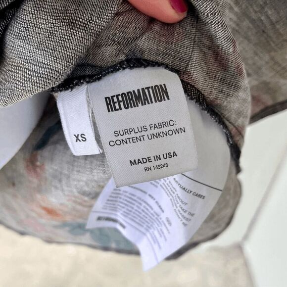 Reformation Tennessee Off-Shoulder Ruffle Mini Dress XS, Made in USA - Picture 7 of 11